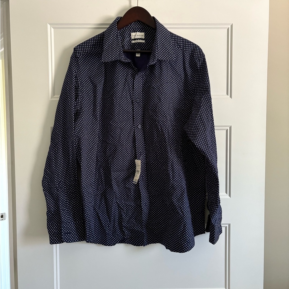 Lucky Brand Men All Over Print Button Down Long Sleeve Shirt NWT XL